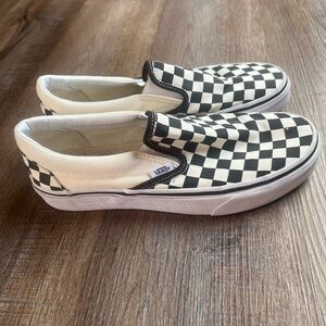 Vans Black and White Checkerboard Slip-Ons